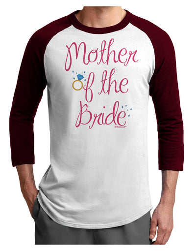 Mother of the Bride - Diamond - Color Adult Raglan Shirt-TooLoud-White-Cardinal-X-Small-Davson Sales