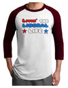 The Liberal Life Adult Raglan Shirt-TooLoud-White-Cardinal-X-Small-Davson Sales