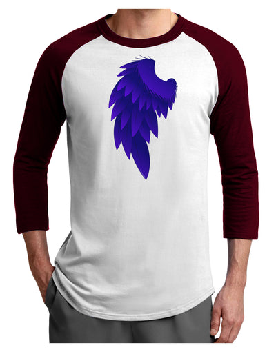 Single Left Dark Angel Wing Design - Couples Adult Raglan Shirt-Raglan Shirt-TooLoud-White-Cardinal-X-Small-Davson Sales