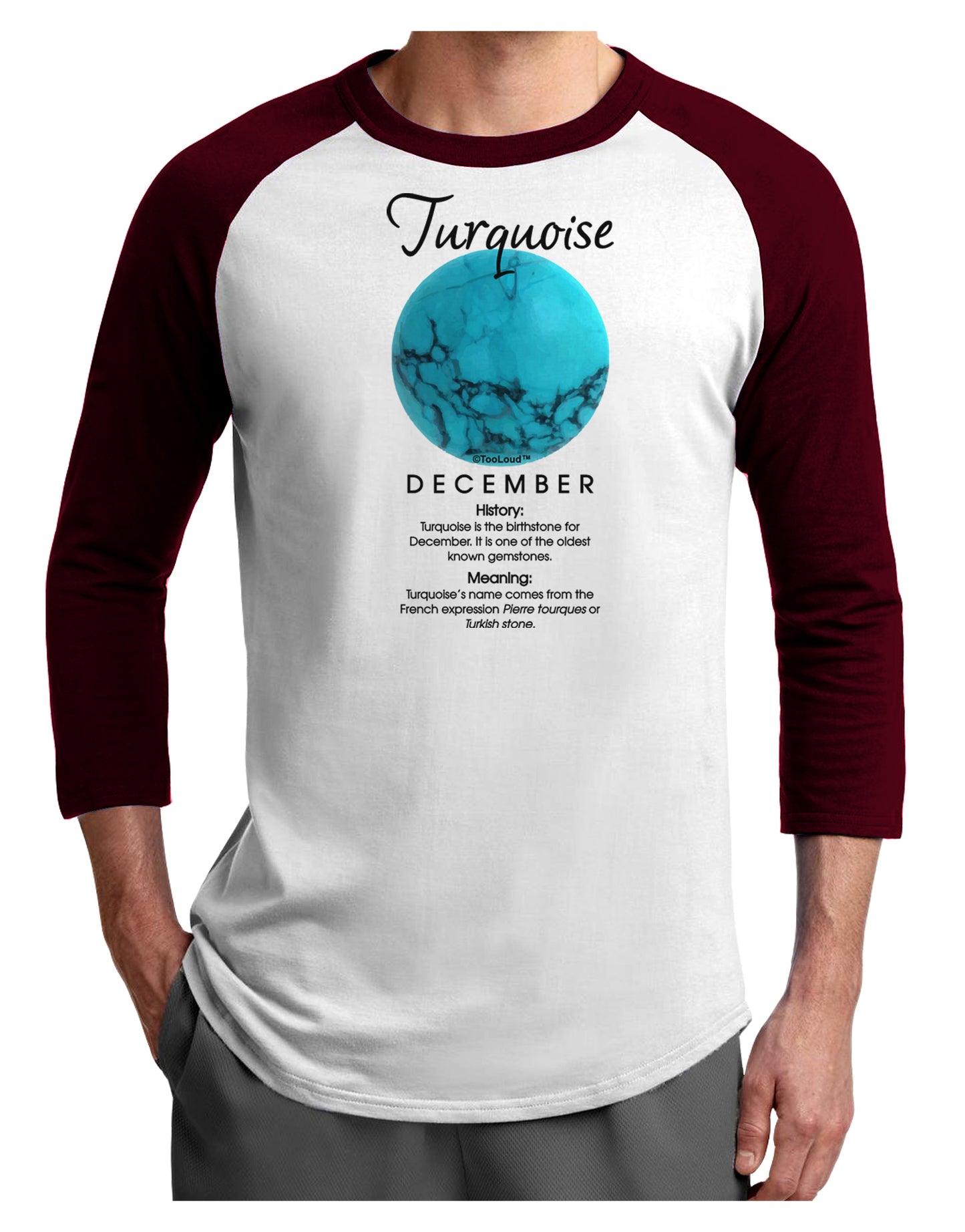 Birthstone Turquoise Adult Raglan Shirt by TooLoud-TooLoud-White-Cardinal-X-Small-Davson Sales