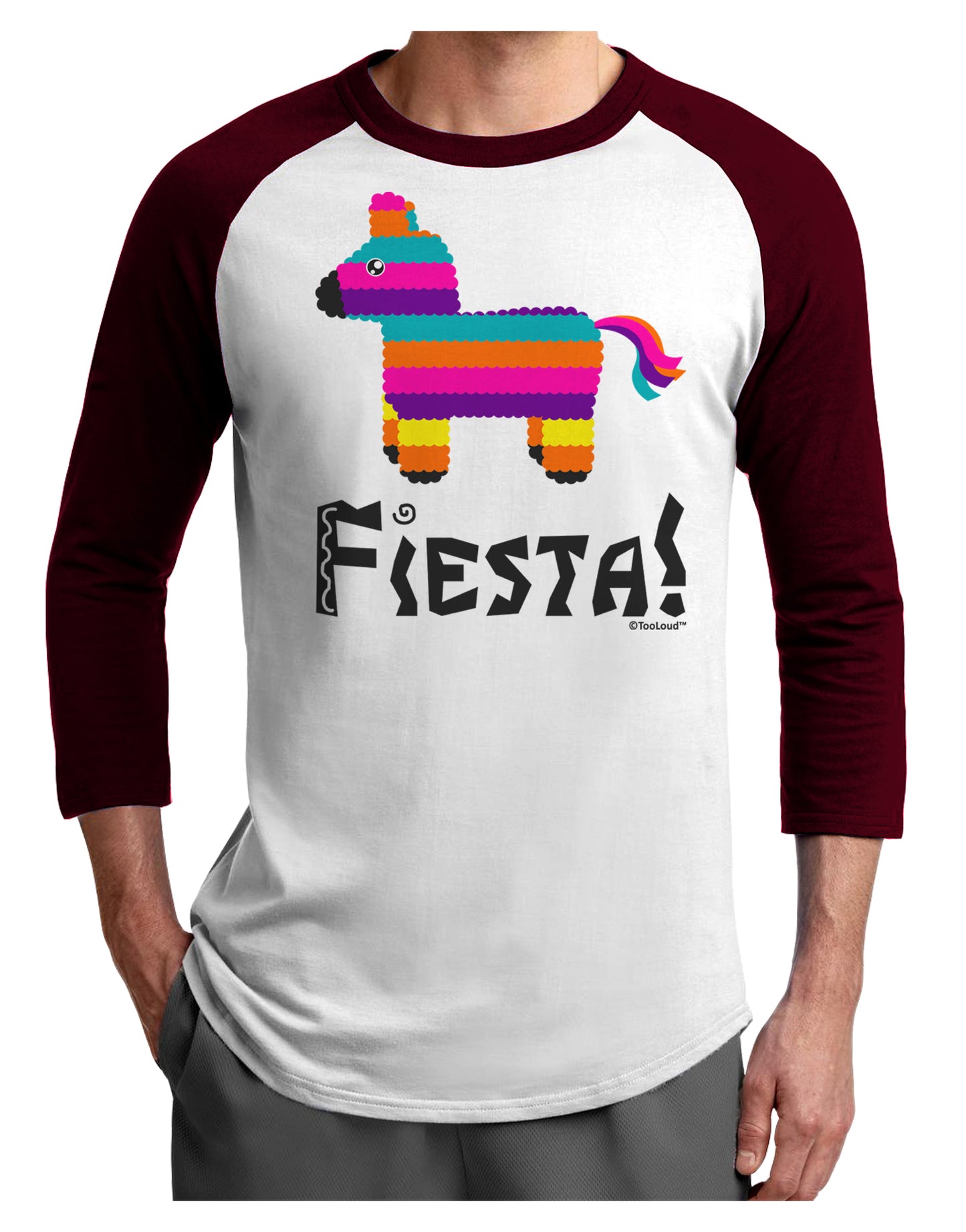 Colorful Pinata Design - Fiesta Adult Raglan Shirt by TooLoud-TooLoud-White-Cardinal-X-Small-Davson Sales