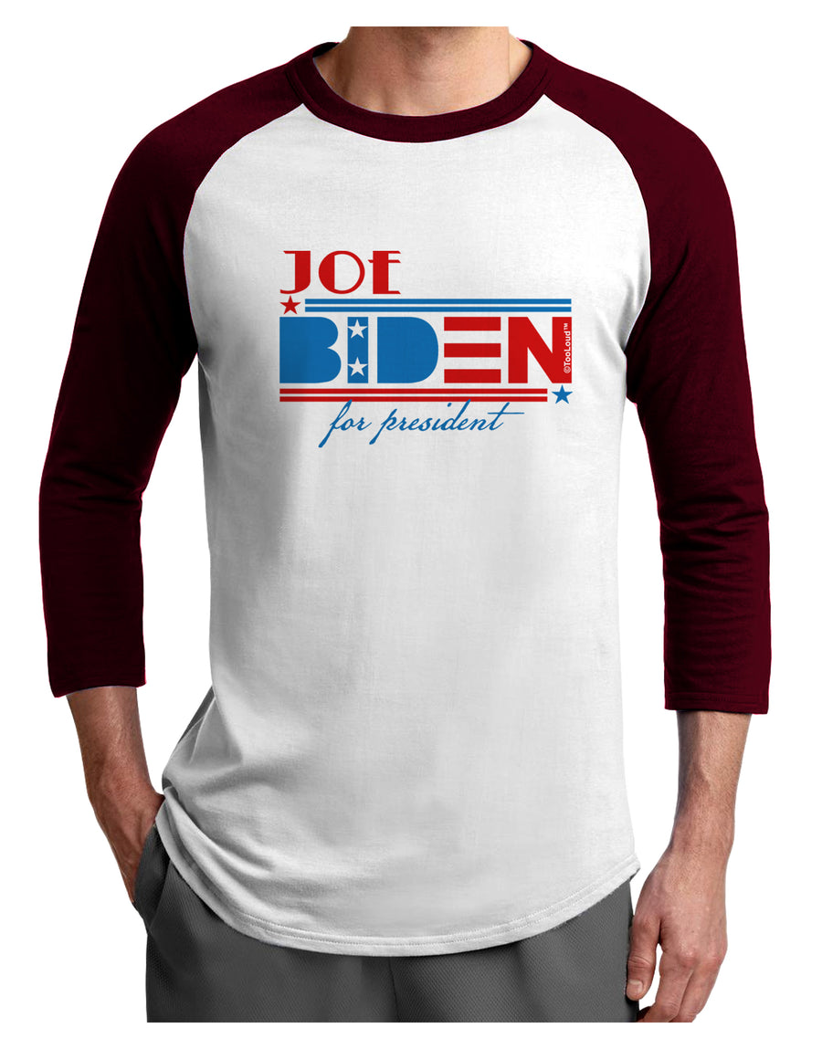 Joe Biden for President Adult Raglan Shirt-Mens T-Shirt-TooLoud-White-Black-X-Small-Davson Sales