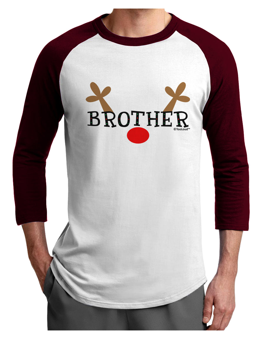 Matching Family Christmas Design - Reindeer - Brother Adult Raglan Shirt by TooLoud-TooLoud-White-Black-X-Small-Davson Sales