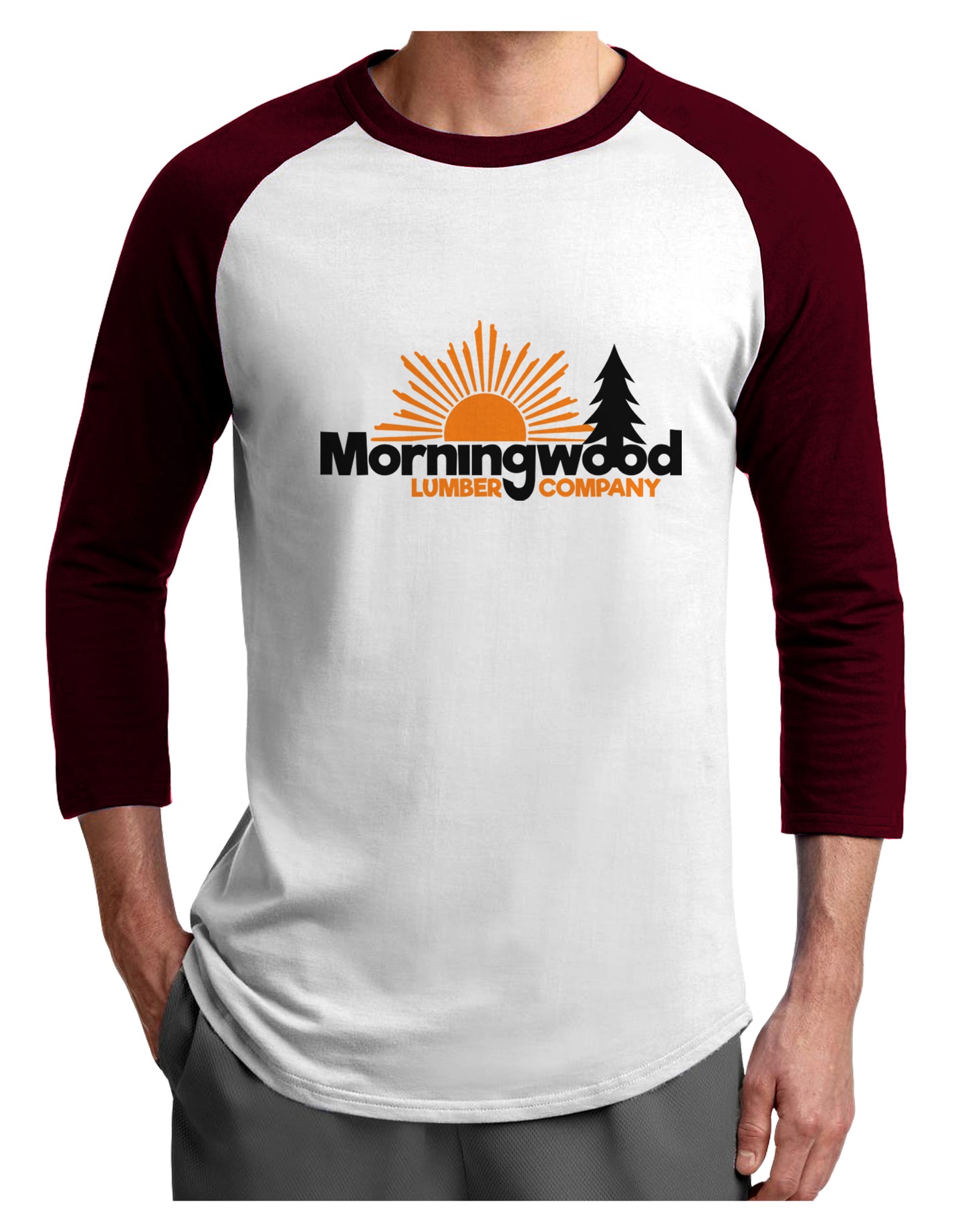 Morningwood Company Funny Adult Raglan Shirt by TooLoud-TooLoud-White-Cardinal-X-Small-Davson Sales
