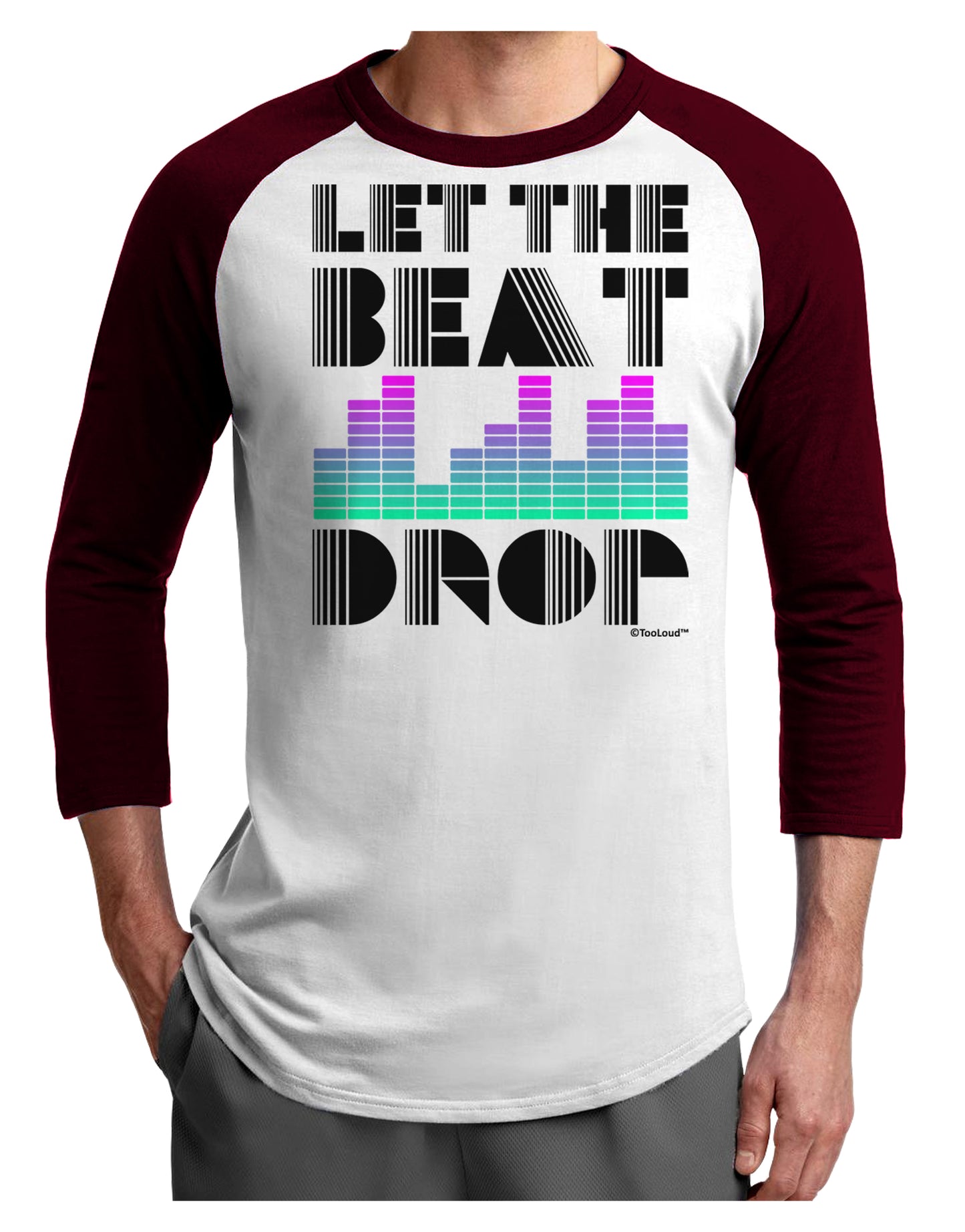 Let the Beat Drop Design Adult Raglan Shirt by TooLoud-TooLoud-White-Cardinal-X-Small-Davson Sales