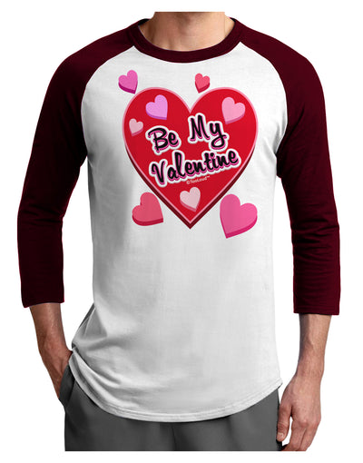 Be My Valentine Romantic Hearts Adult Raglan Shirt-Raglan Shirt-TooLoud-White-Cardinal-X-Small-Davson Sales