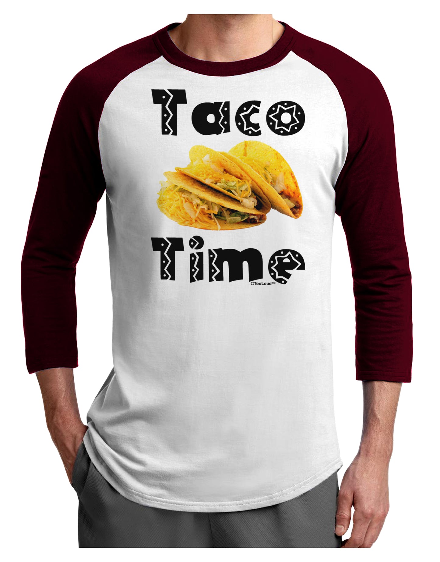 Taco Time - Mexican Food Design Adult Raglan Shirt by TooLoud-TooLoud-White-Cardinal-X-Small-Davson Sales