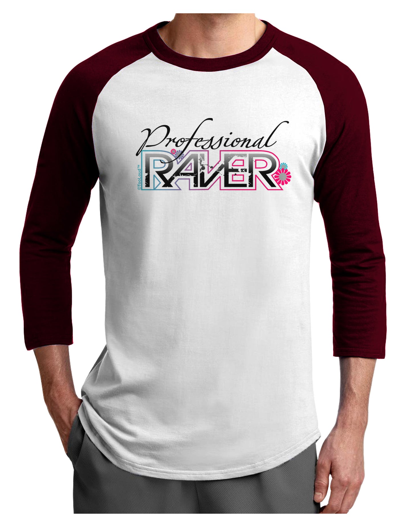 Matching Raver - Professional Adult Raglan Shirt-Raglan Shirt-TooLoud-White-Cardinal-X-Small-Davson Sales