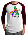 Puking Rainbow Leprechaun Adult Raglan Shirt-Raglan Shirt-TooLoud-White-Cardinal-X-Small-Davson Sales