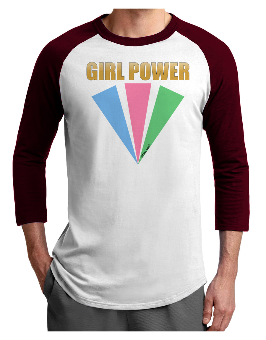 Girl Power Stripes Adult Raglan Shirt by TooLoud-TooLoud-White-Black-X-Small-Davson Sales