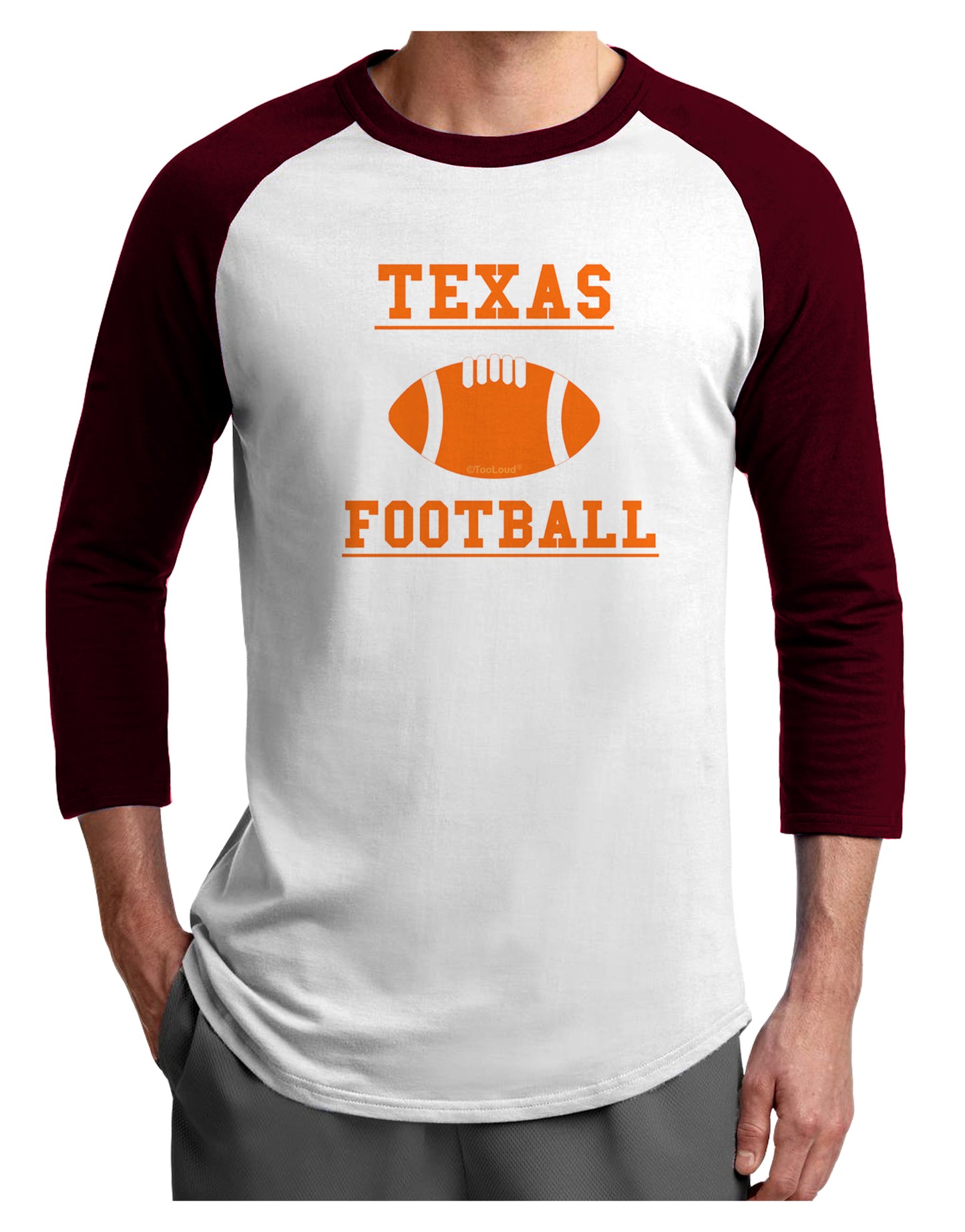 Texas Football Adult Raglan Shirt by TooLoud-TooLoud-White-Cardinal-X-Small-Davson Sales