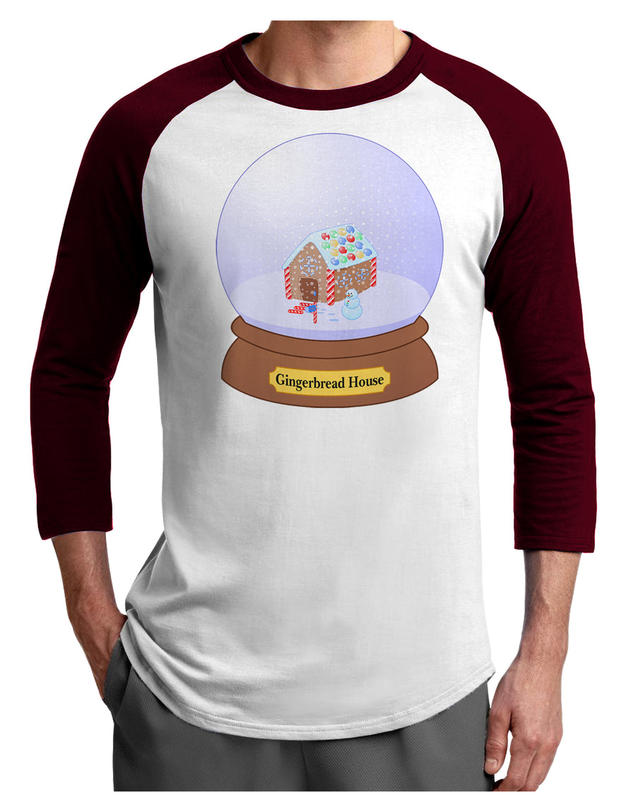 Little Gingerbread House Snow Globe Adult Raglan Shirt by TooLoud-TooLoud-White-Black-X-Small-Davson Sales