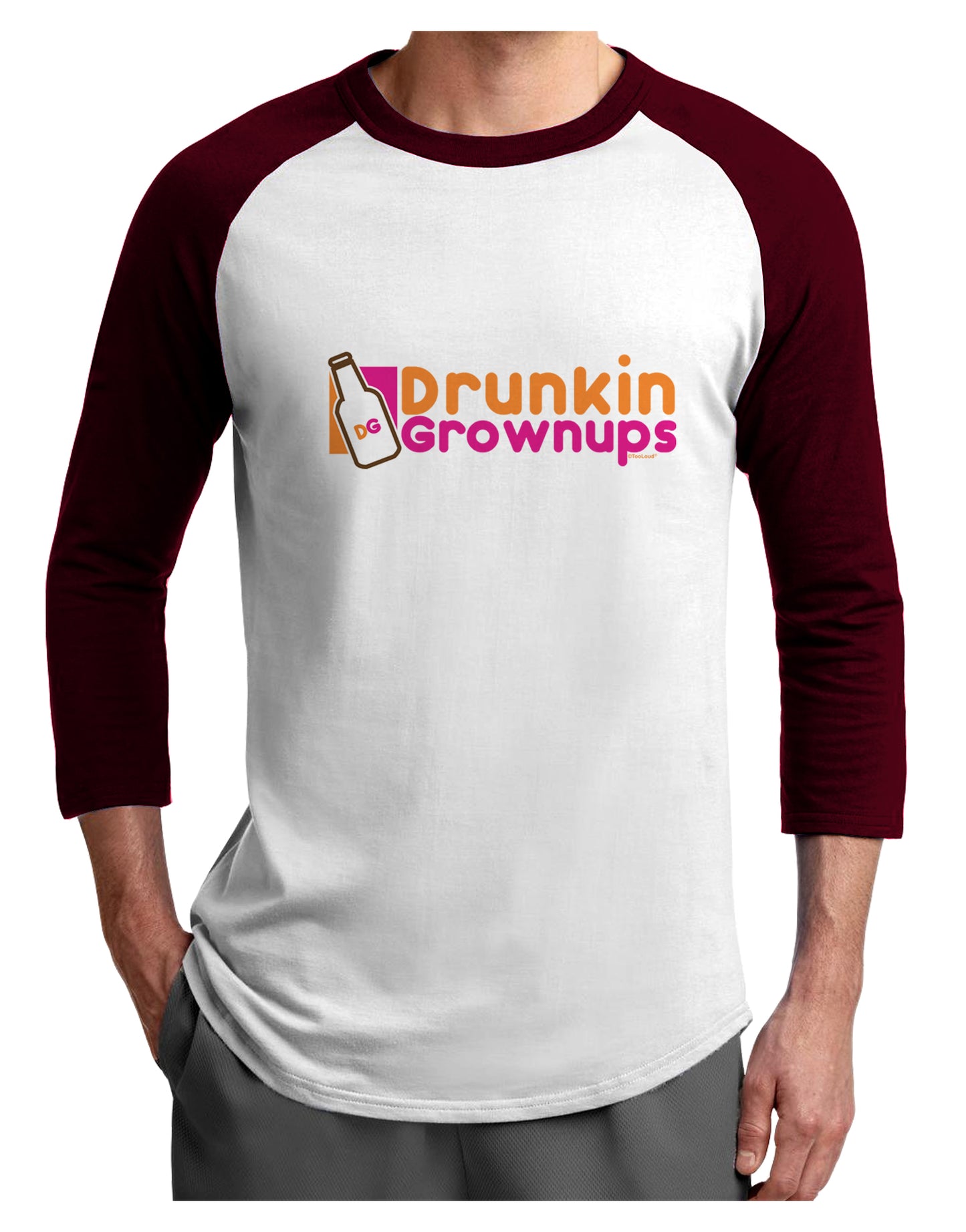 Drunken Grown ups Funny Drinking Adult Raglan Shirt by TooLoud-TooLoud-White-Cardinal-X-Small-Davson Sales