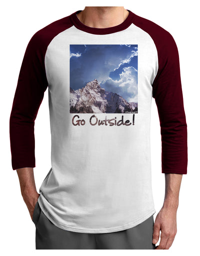 Go Outside Mountain Adult Raglan Shirt by TooLoud-TooLoud-White-Cardinal-X-Small-Davson Sales