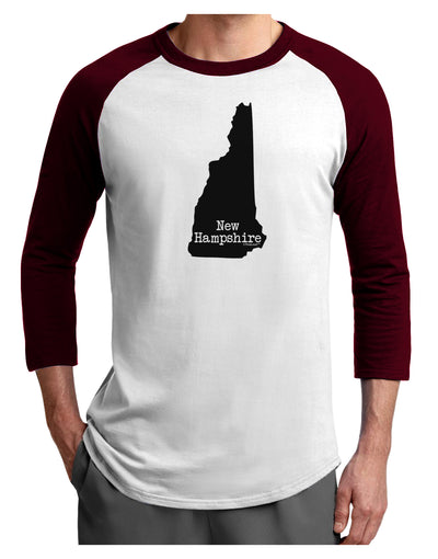 New Hampshire - United States Shape Adult Raglan Shirt by TooLoud-TooLoud-White-Cardinal-X-Small-Davson Sales