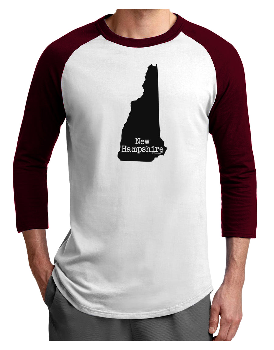 New Hampshire - United States Shape Adult Raglan Shirt by TooLoud-TooLoud-White-Black-X-Small-Davson Sales