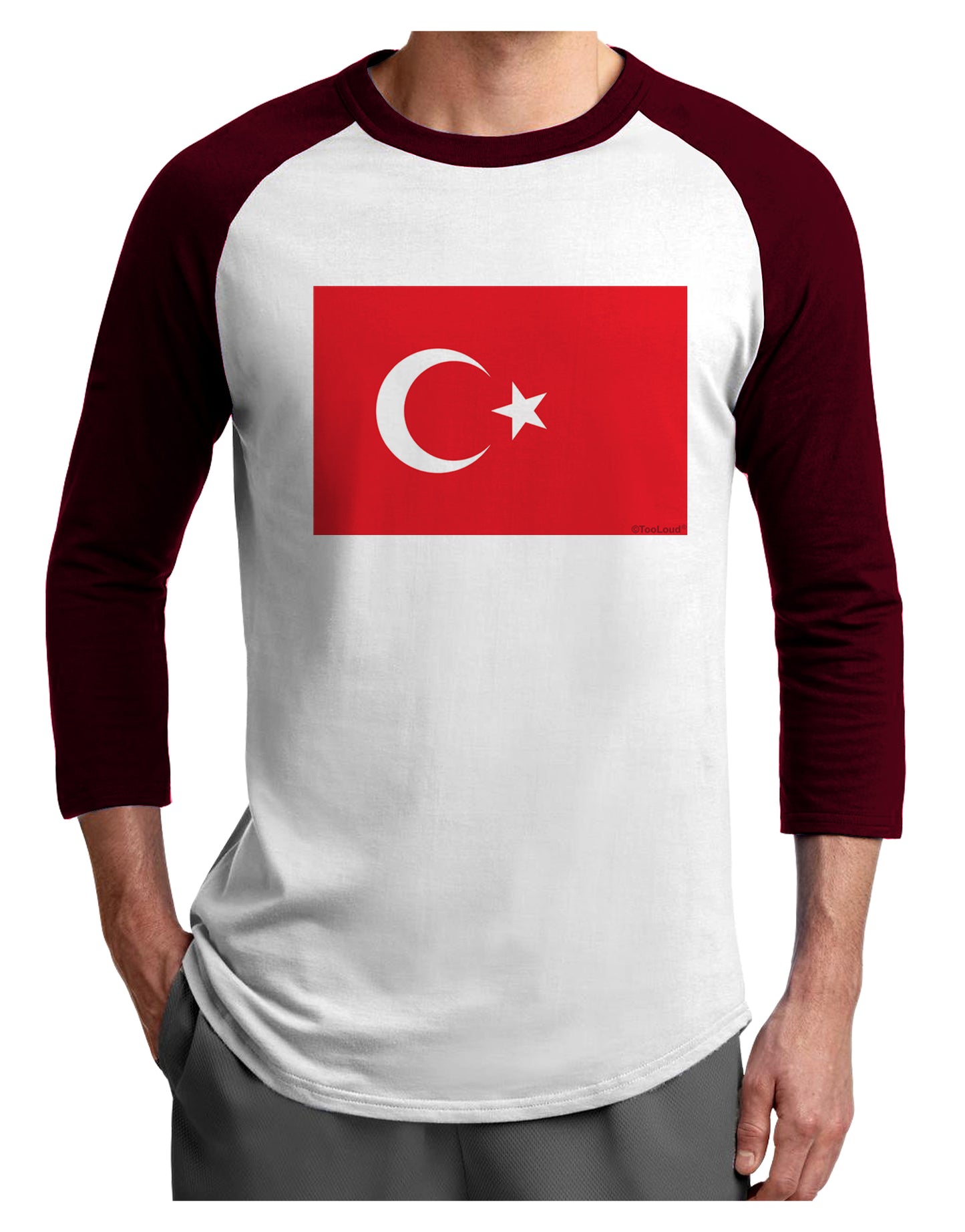 Turkey Flag Adult Raglan Shirt by TooLoud-TooLoud-White-Cardinal-X-Small-Davson Sales