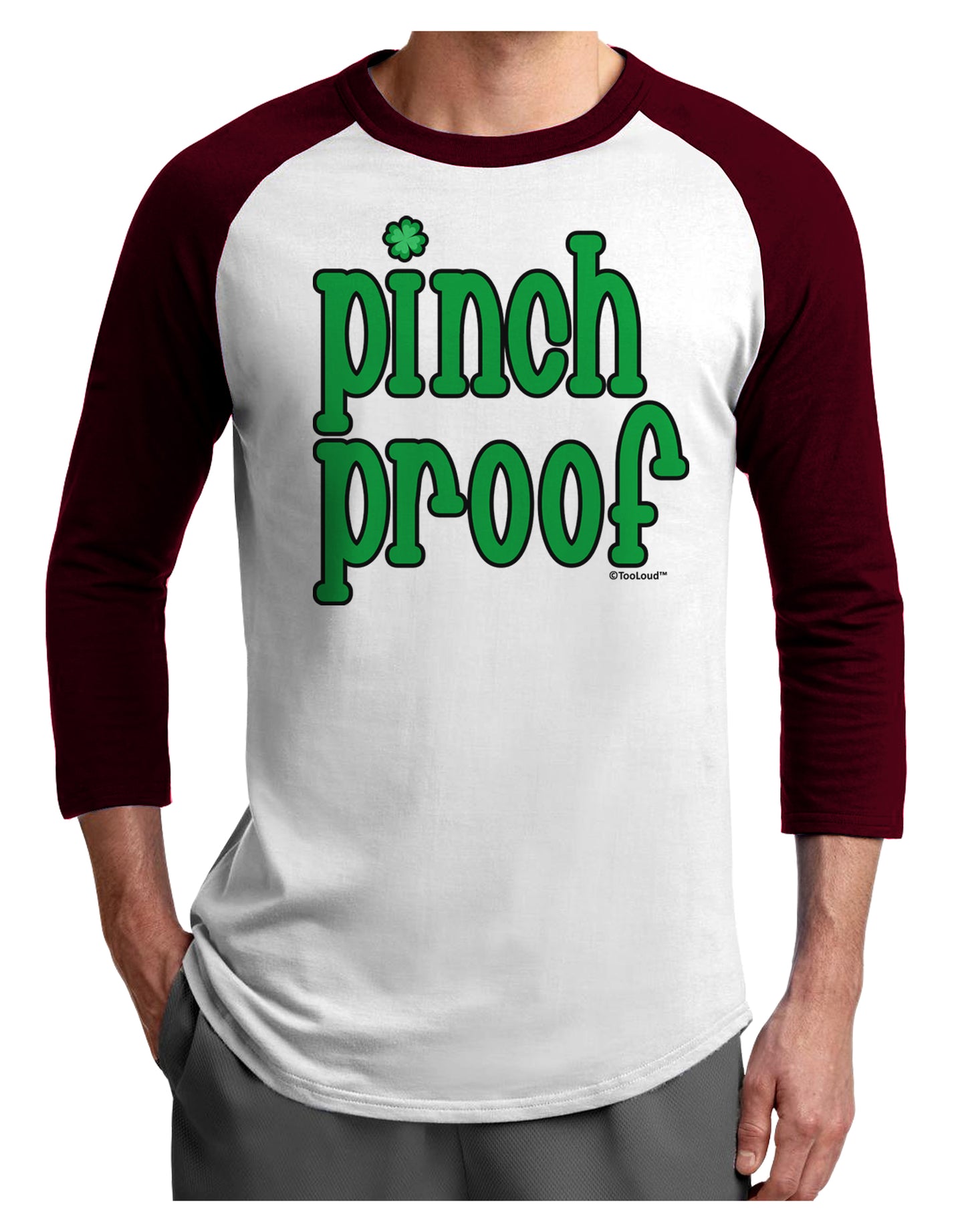 Pinch Proof - St. Patrick's Day Adult Raglan Shirt by TooLoud-Raglan Shirt-TooLoud-White-Cardinal-X-Small-Davson Sales