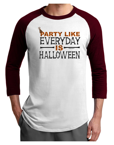 Everyday Is Halloween Adult Raglan Shirt-TooLoud-White-Cardinal-X-Small-Davson Sales