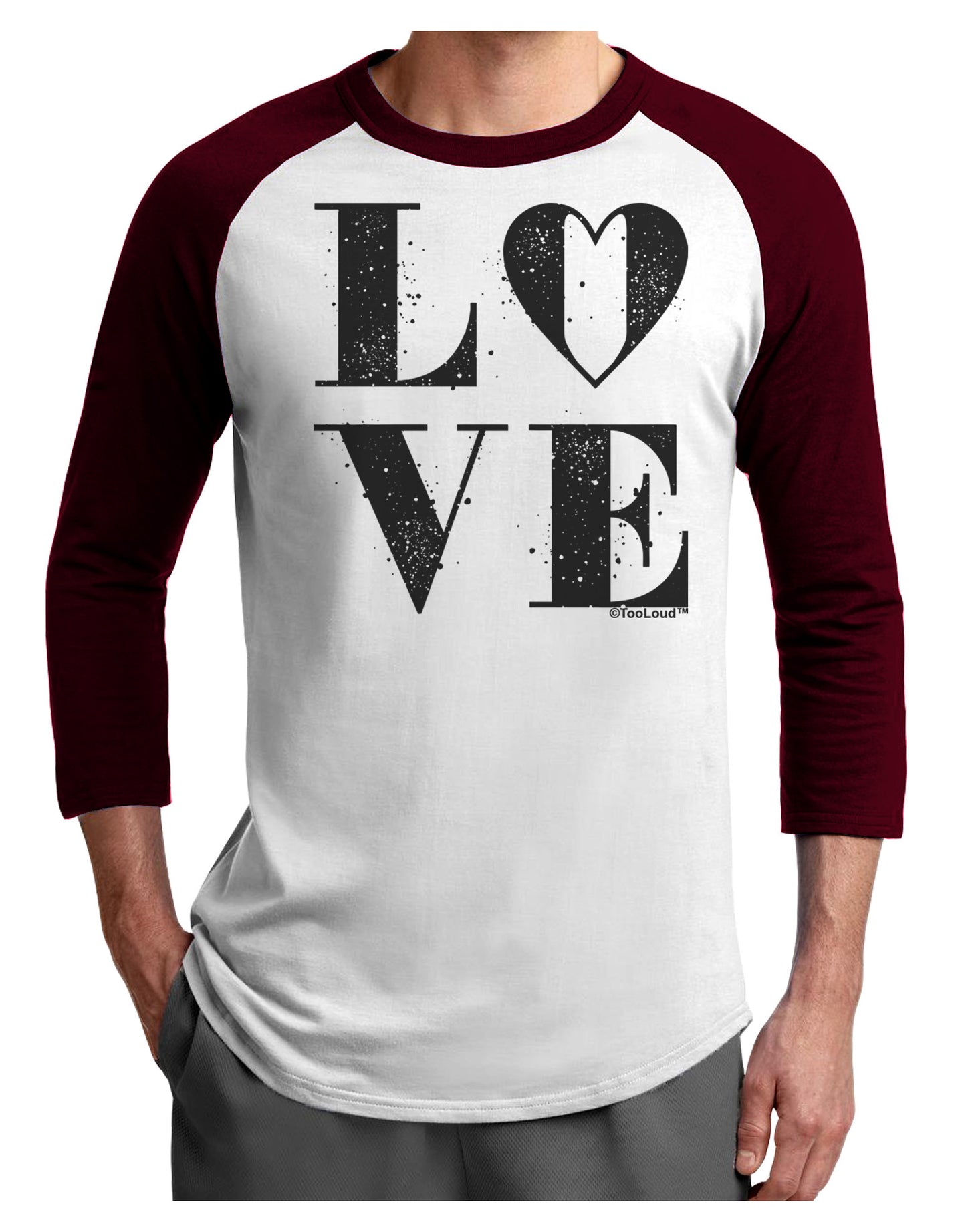 Love Splatter Adult Raglan Shirt-Raglan Shirt-TooLoud-White-Cardinal-X-Small-Davson Sales