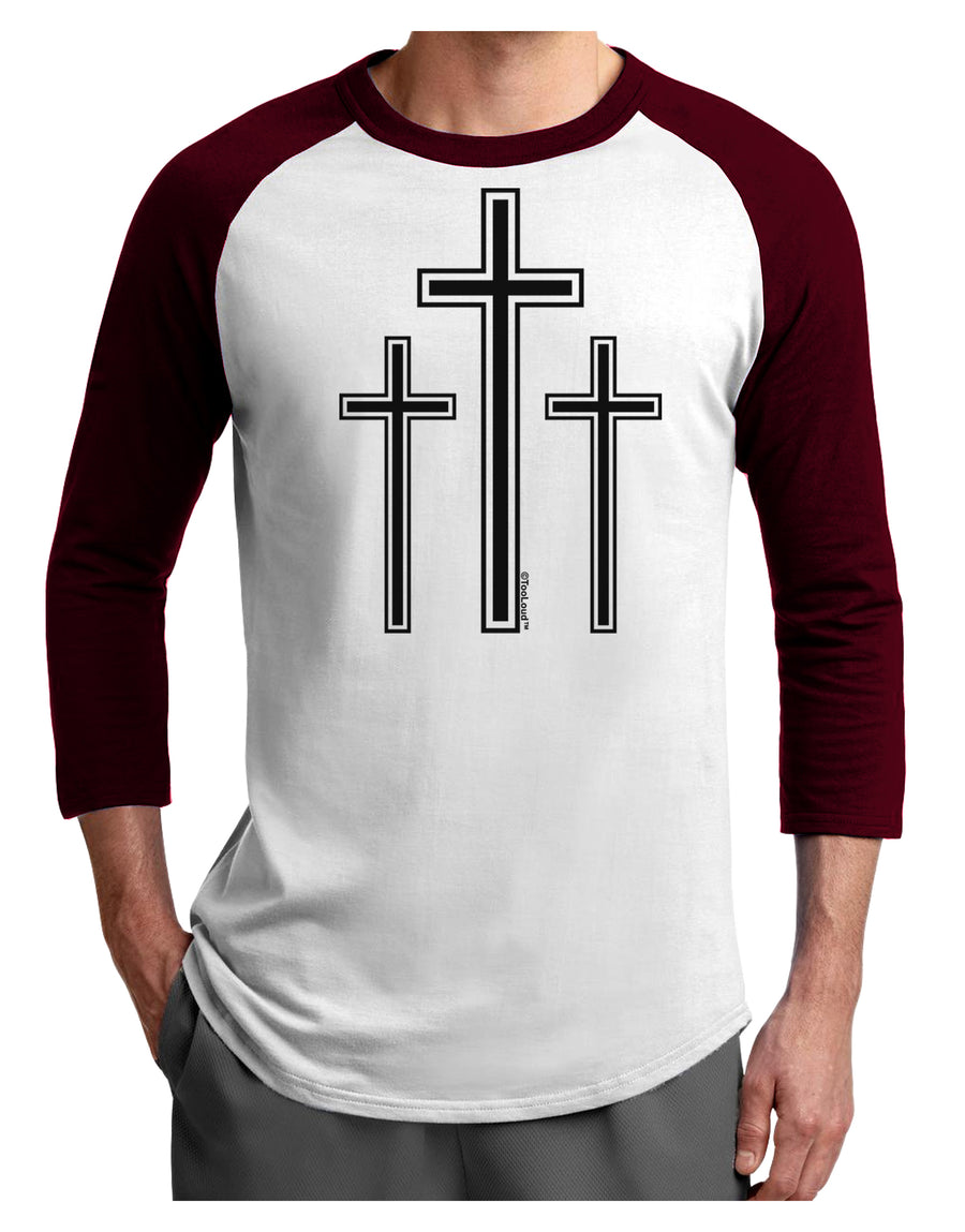 Three Cross Design - Easter Adult Raglan Shirt by TooLoud-TooLoud-White-Black-X-Small-Davson Sales