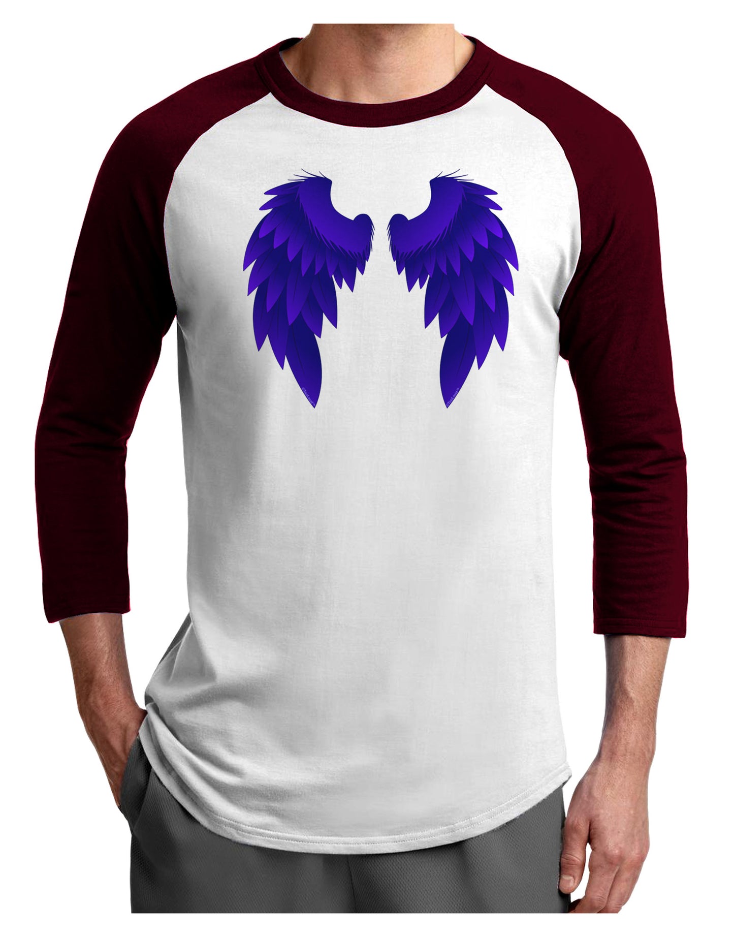 Epic Dark Angel Wings Design Adult Raglan Shirt-Raglan Shirt-TooLoud-White-Cardinal-X-Small-Davson Sales