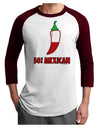 Fifty Percent Mexican Adult Raglan Shirt-TooLoud-White-Cardinal-X-Small-Davson Sales