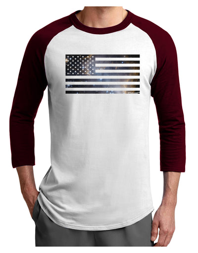 American Flag Galaxy Adult Raglan Shirt by TooLoud-TooLoud-White-Cardinal-X-Small-Davson Sales