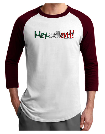 Mexcellent Flag Color - Cinco De Mayo Adult Raglan Shirt-TooLoud-White-Cardinal-X-Small-Davson Sales