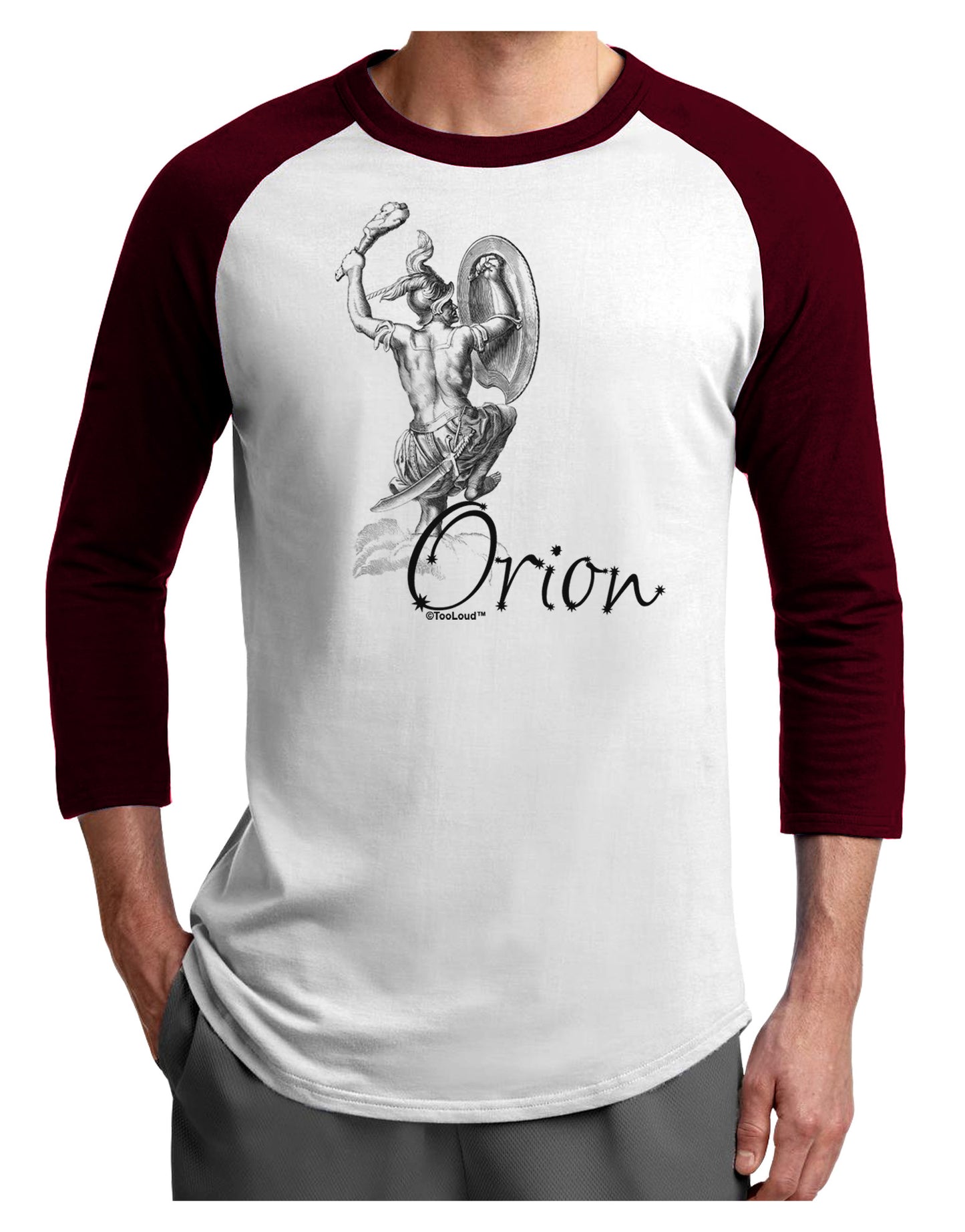Orion Illustration Adult Raglan Shirt-TooLoud-White-Cardinal-X-Small-Davson Sales