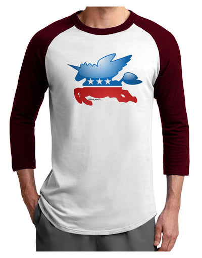 Unicorn Political Symbol Adult Raglan Shirt-TooLoud-White-Cardinal-X-Small-Davson Sales