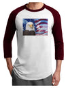 All American Eagle Adult Raglan Shirt-TooLoud-White-Cardinal-X-Small-Davson Sales