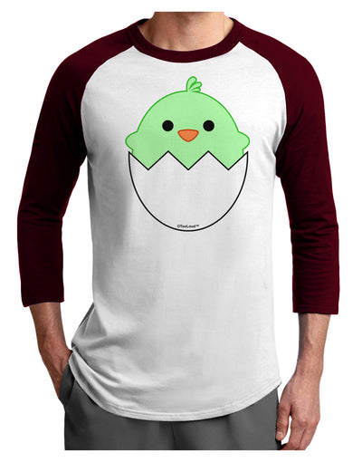 Cute Hatching Chick - Green Adult Raglan Shirt by TooLoud-TooLoud-White-Cardinal-X-Small-Davson Sales