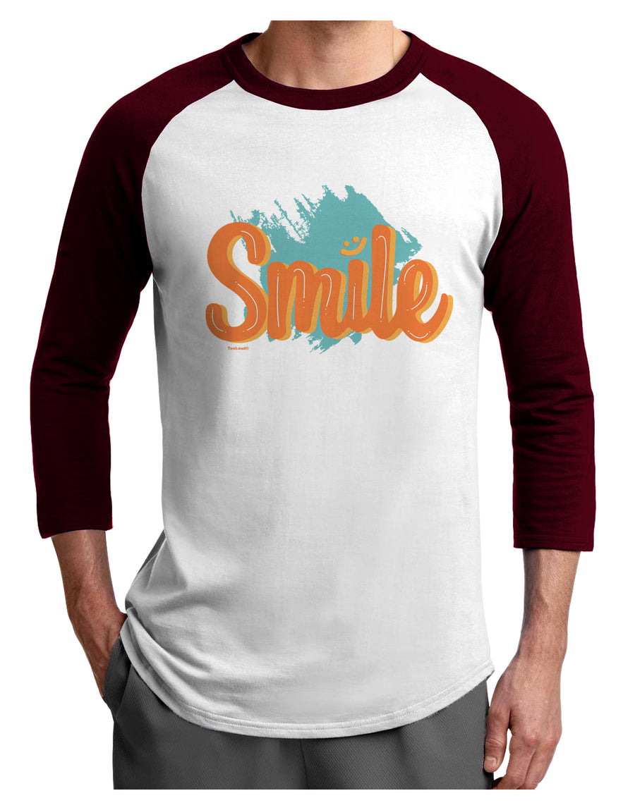 Smile Adult Raglan Shirt-Mens T-Shirt-TooLoud-White-Black-X-Small-Davson Sales