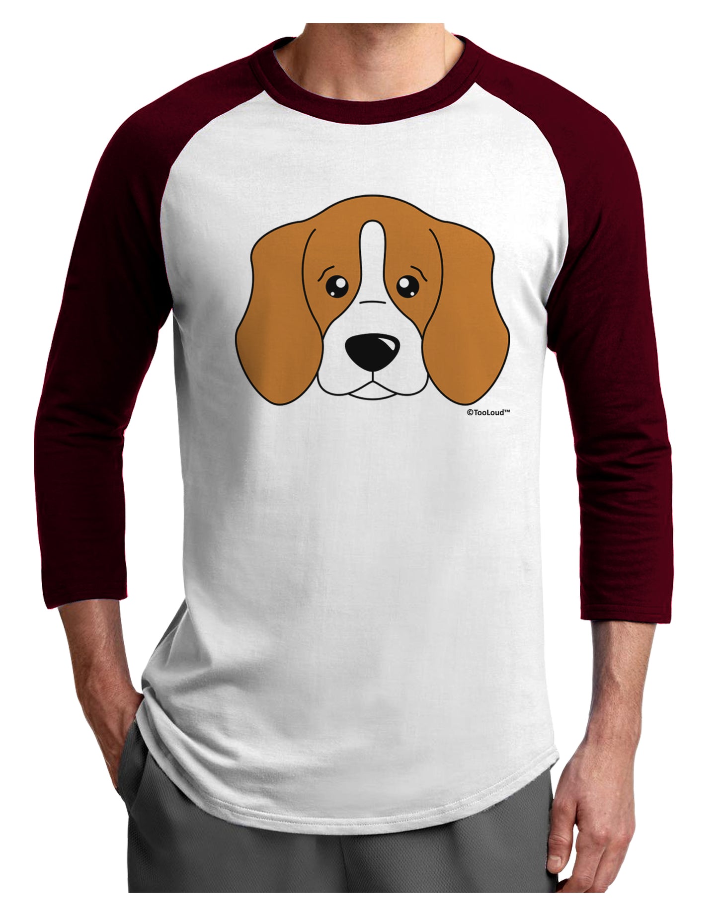 Cute Beagle Dog Adult Raglan Shirt by TooLoud-TooLoud-White-Cardinal-X-Small-Davson Sales