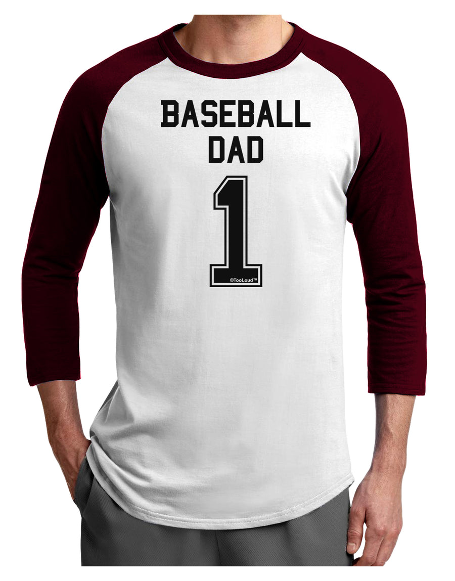 Baseball Dad Jersey Adult Raglan Shirt by TooLoud-TooLoud-White-Black-X-Small-Davson Sales