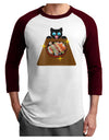 Anime Cat Loves Sushi Adult Raglan Shirt by TooLoud-TooLoud-White-Cardinal-X-Small-Davson Sales