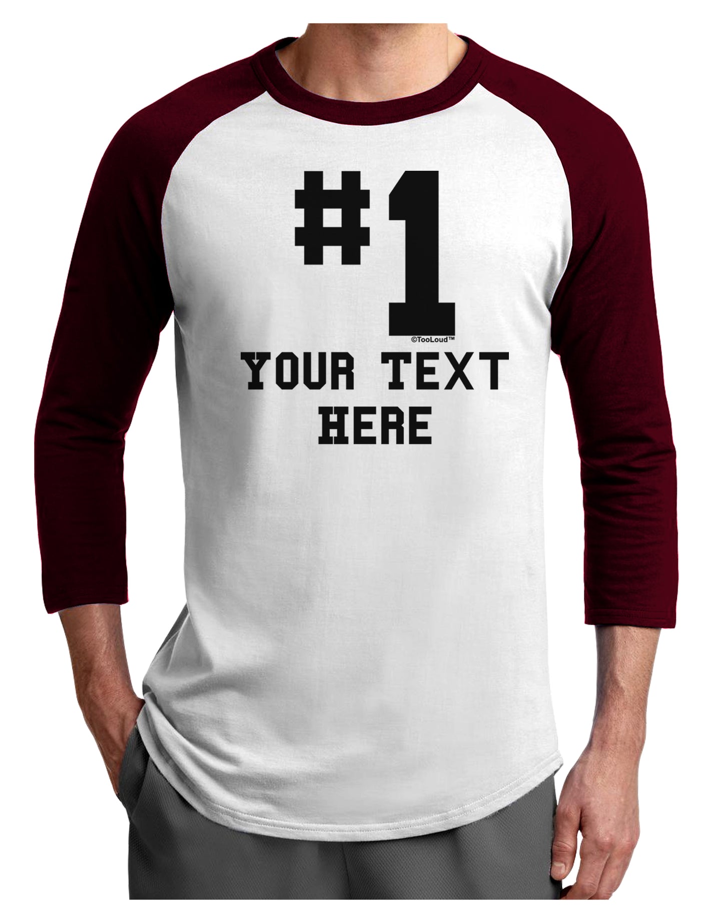 Personalized Number 1 Adult Raglan Shirt by TooLoud-TooLoud-White-Cardinal-X-Small-Davson Sales