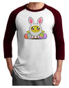 Chick In Bunny Costume Adult Raglan Shirt-TooLoud-White-Cardinal-X-Small-Davson Sales