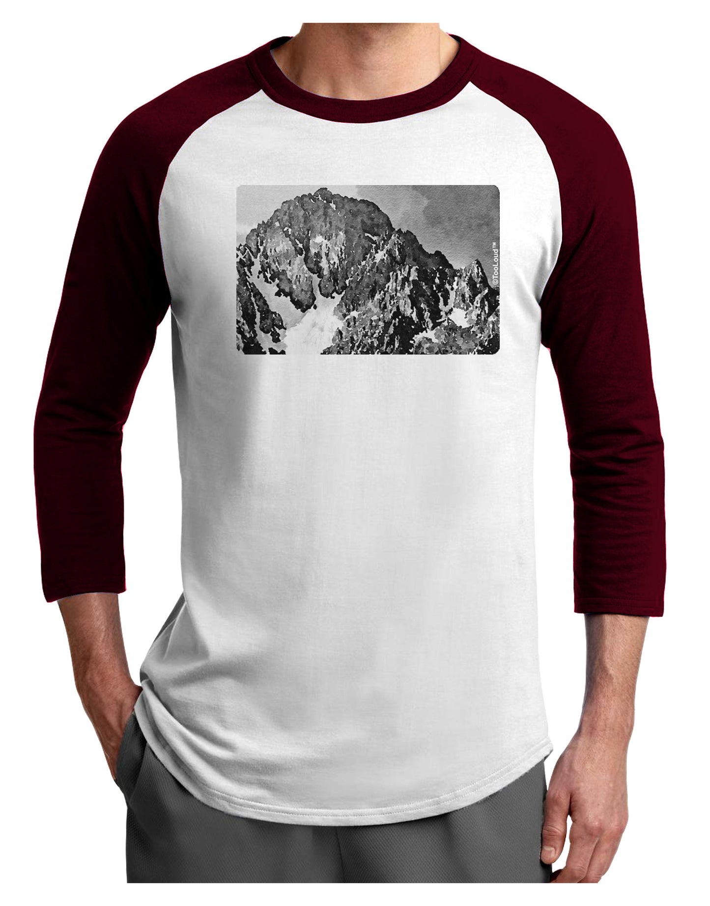 San Juan Mountain Range CO 2 Adult Raglan Shirt-TooLoud-White-Cardinal-X-Small-Davson Sales