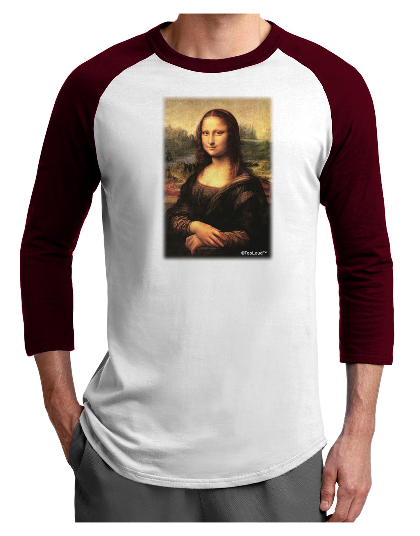 Mona Painting Adult Raglan Shirt-Raglan Shirt-TooLoud-White-Cardinal-X-Small-Davson Sales