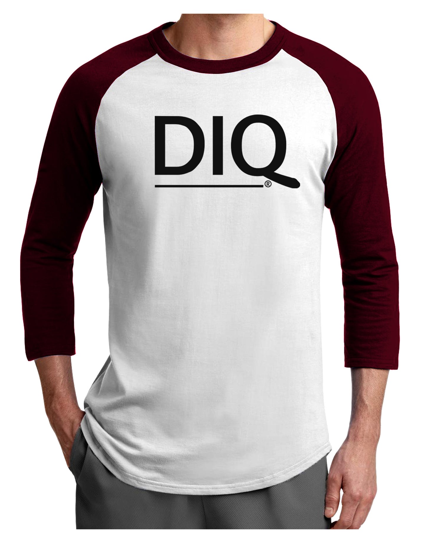 DIQ Wear Logo Adult Raglan Shirt-DIQ Wear-White-Cardinal-X-Small-Davson Sales
