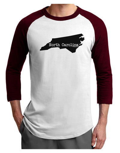 North Carolina - United States Shape Adult Raglan Shirt by TooLoud-TooLoud-White-Cardinal-X-Small-Davson Sales