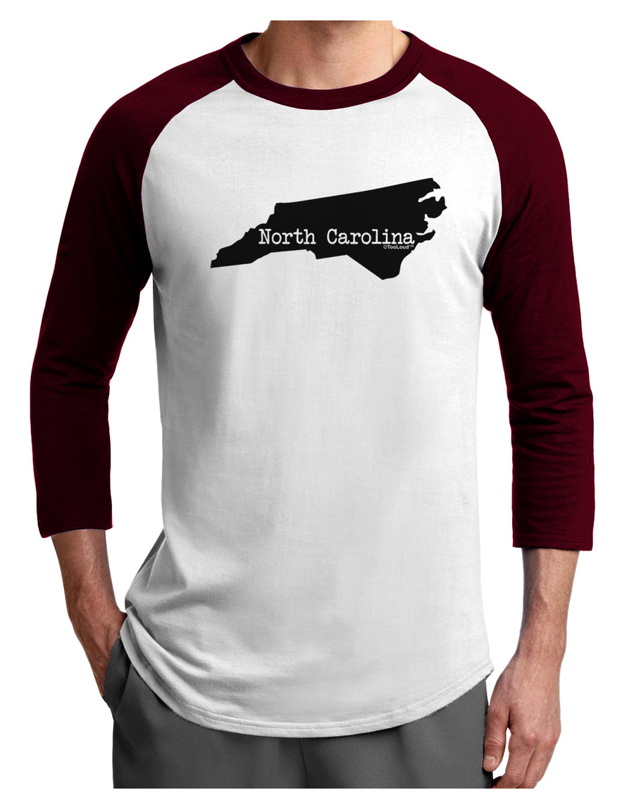 North Carolina - United States Shape Adult Raglan Shirt by TooLoud-TooLoud-White-Black-X-Small-Davson Sales