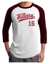 Hillary Jersey 16 Adult Raglan Shirt-TooLoud-White-Cardinal-X-Small-Davson Sales