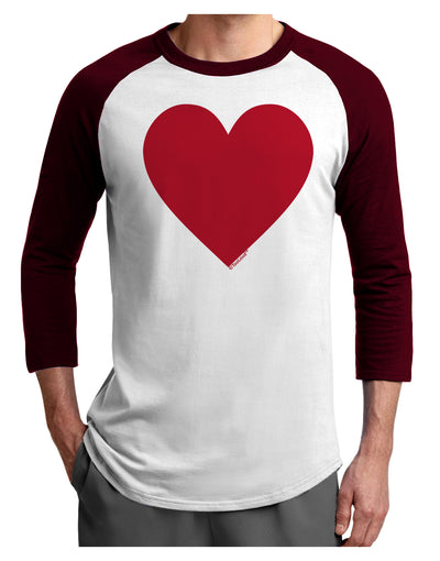 Big Red Heart Valentine's Day Adult Raglan Shirt-Raglan Shirt-TooLoud-White-Cardinal-X-Small-Davson Sales