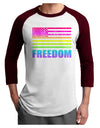 American Pride - Rainbow Flag - Freedom Adult Raglan Shirt-TooLoud-White-Cardinal-X-Small-Davson Sales