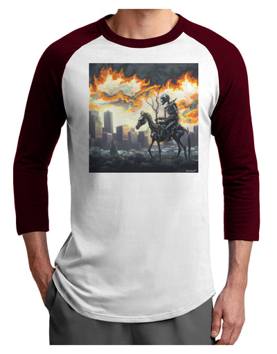 Grimm Reaper Halloween Design Adult Raglan Shirt-Mens T-shirts-TooLoud-White-Cardinal-X-Small-Davson Sales