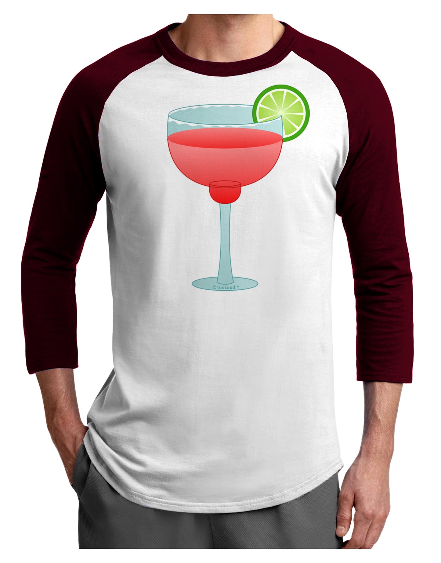 Red Margarita with Lime - Cinco de Mayo Adult Raglan Shirt by TooLoud-TooLoud-White-Cardinal-X-Small-Davson Sales