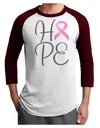 Hope - Breast Cancer Awareness Ribbon Adult Raglan Shirt-TooLoud-White-Cardinal-X-Small-Davson Sales